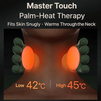 Portable Heated Finger Pressure Neck and Back Massager, Electric Deep Tissue 4D Simulation Hand Design, Relaxing Muscles