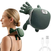 Portable Heated Finger Pressure Neck and Back Massager, Electric Deep Tissue 4D Simulation Hand Design, Relaxing Muscles
